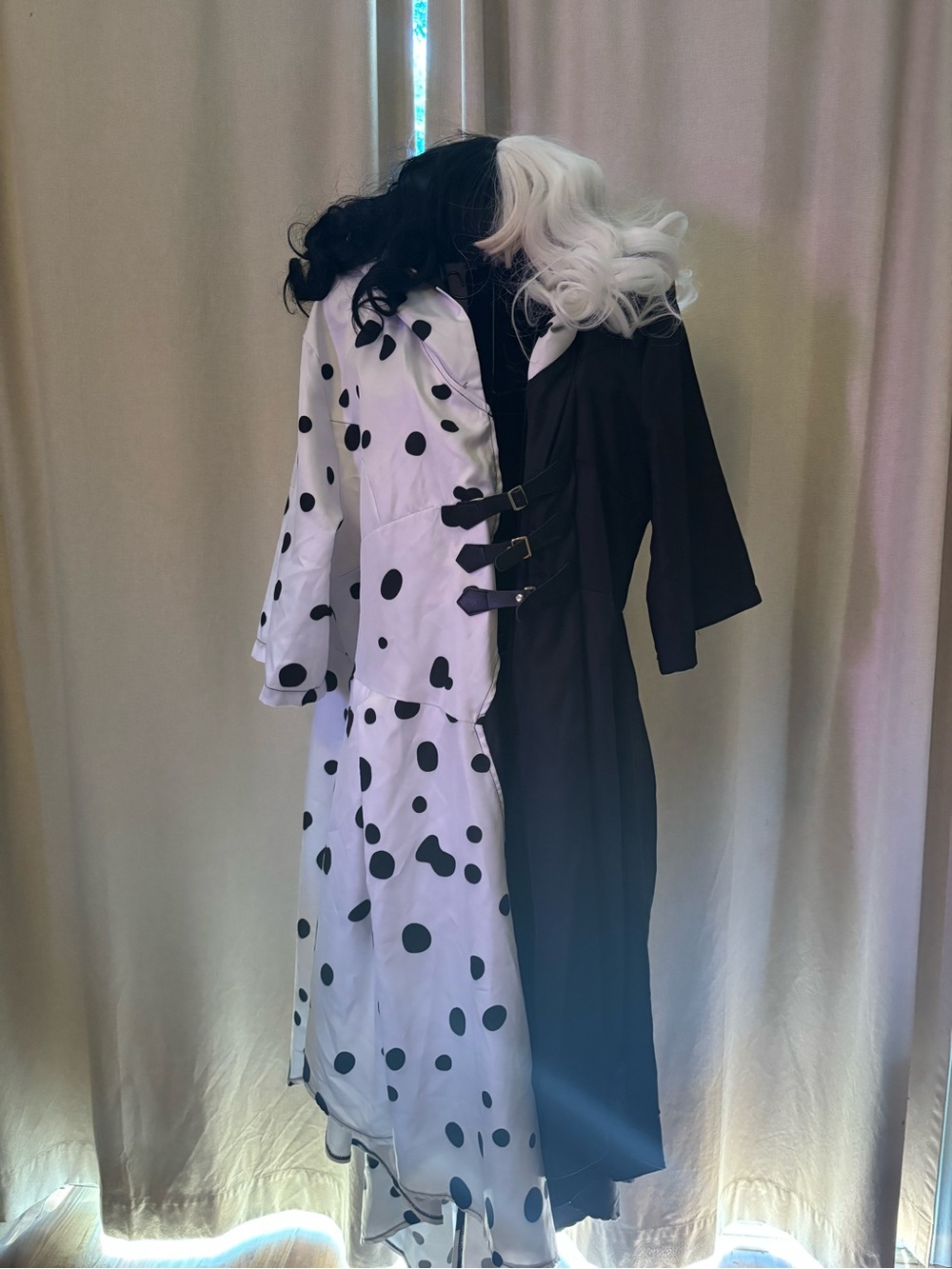 Two-Tone Black & White Dalmatian Polka Dot Costume Dress XXL